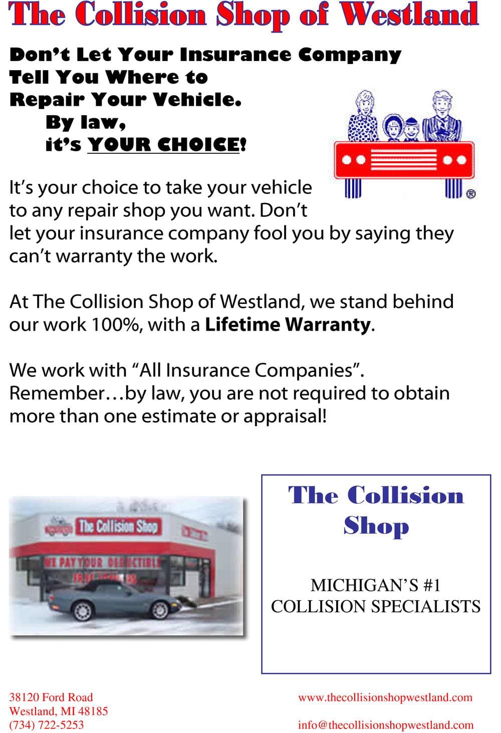 The Collision Shop Westland Lifetime Warranty